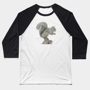 Dotwork Squirrel Art Print Baseball T-Shirt